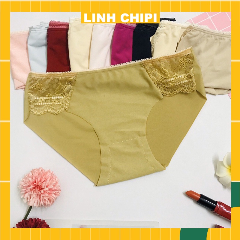 Quần lót nữ cotton trơn thun lạnh sexy cute cao cấp kháng khuẩn có BIGSIZE 80kg LINH CHIPI QL01 | BigBuy360 - bigbuy360.vn