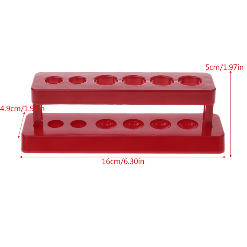 1 Giá Đỡ Ống Thí Nghiệm 6 Lỗ Bằng Nhựa Màu Đỏ