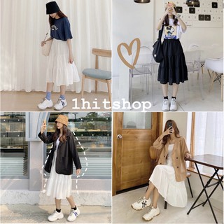 Chân Váy VOAN TẦNG 2 LỚP Ulzzang Nữ (Lưng Thun: Eo 55cm - 73cm) 1hitshop