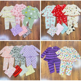 Bộ Dài Tay BabyDoll Cotton Xuất Nhật