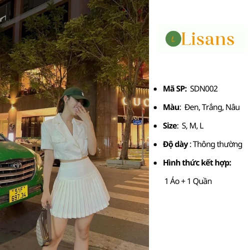 Set đồ nữ sang chảnh vest đi chơi cá tính phong cách Hàn Quốc croptop SDN002