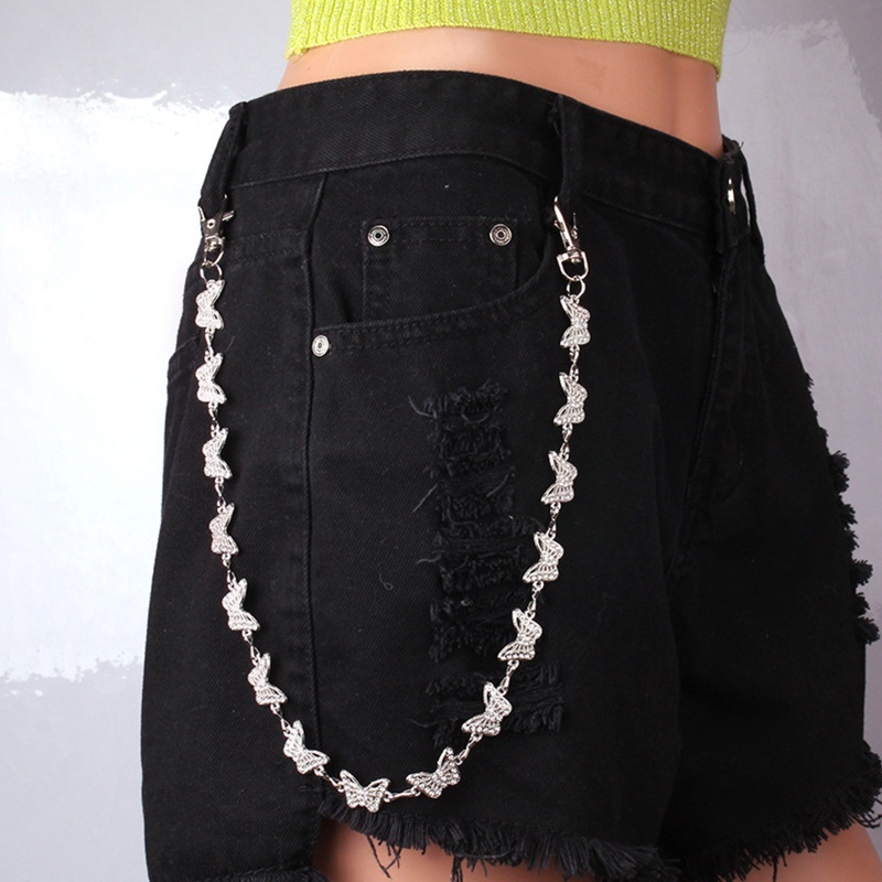 Youyo Dây Xích Một Lớp Hình Bướm Kèm Dây Xích Đeo Thắt Lưng Dạng Xích Goth Cho Nữ