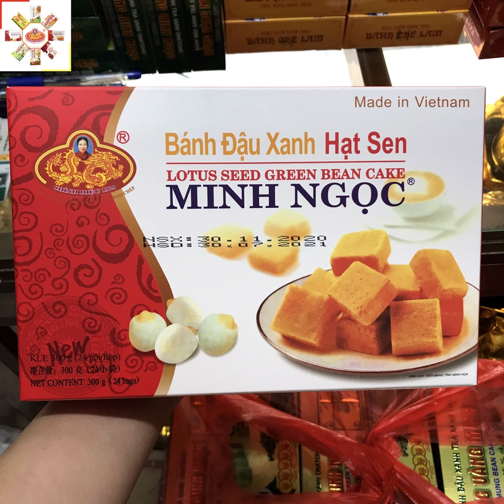 Bánh đậu xanh rồng vàng Minh Ngọc A35 8 vị 300g - Bánh đậu xanh trái cây Đặc sản Hải Dương