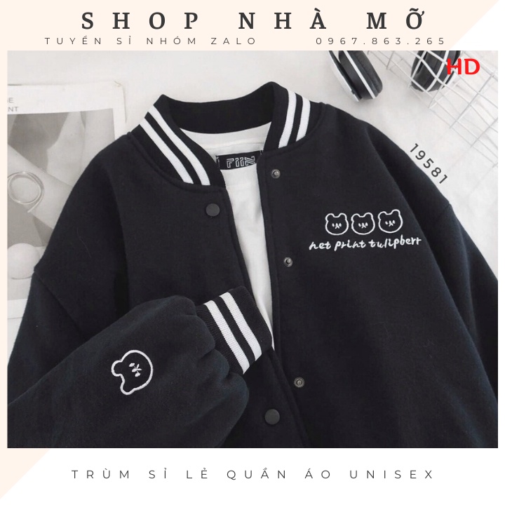 áo khoác bomber thời trang thu đông nam nữ - áo bomber gió gấu hàng 1 lớp form rộng, unisex, freesize giá rẻ nhất