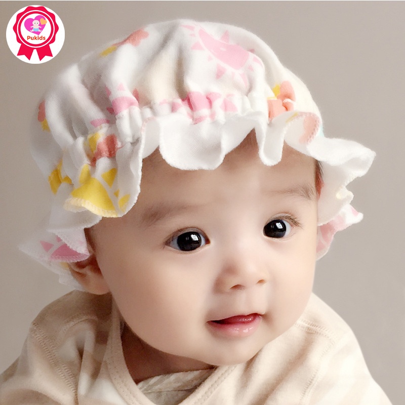 Mũ bèo cho bé sơ sinh chất cotton mỏng mát họa tiết đáng yêu _ MU16