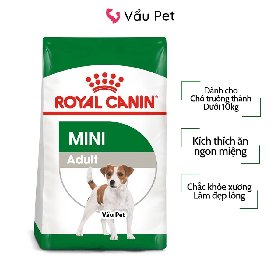 Thức ăn cho chó Royal Canin Mini Adult túi 500g - Hạt cho chó lớn Vẩu Pet Shop