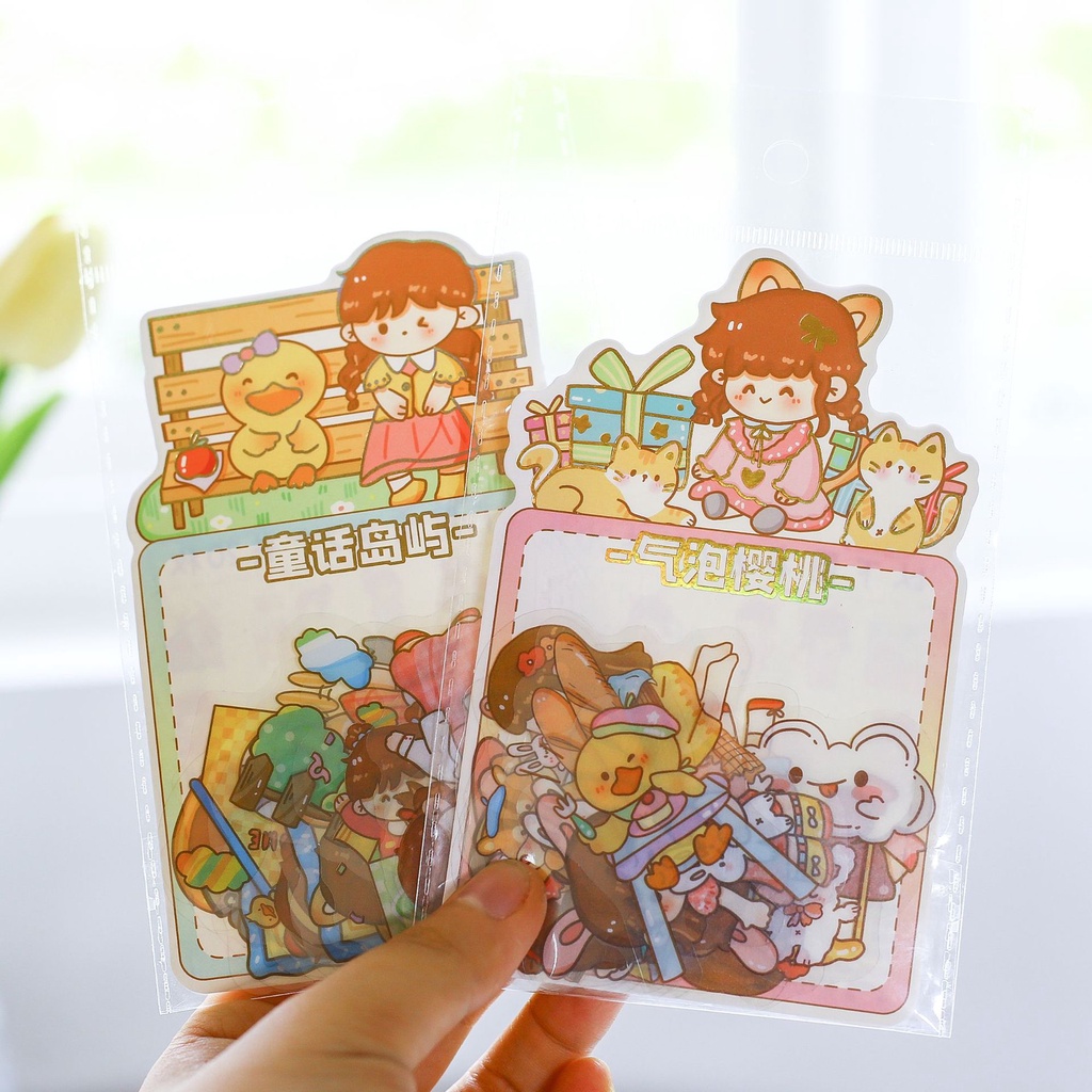 Sticker Set 40 Miếng Dán Hình Thú Nhỏ Trang Trí Sổ Tay