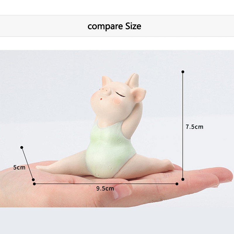 Tượng hình chú heo tập yoga dễ thương thích hợp để trang trí