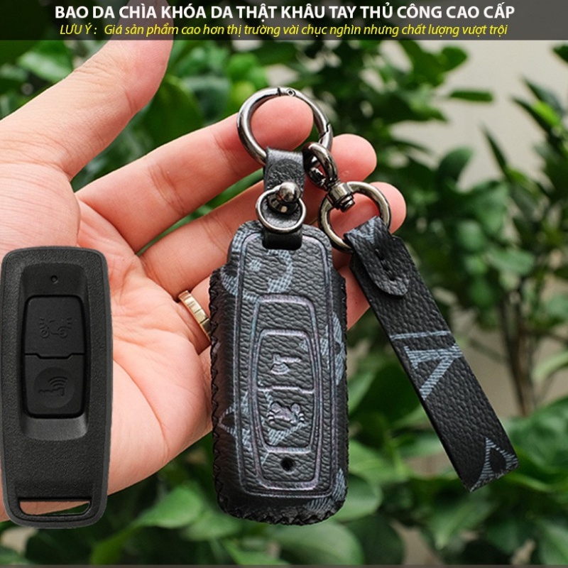 Bao da chìa khóa Honda SH, SH Mode, Vision 2021 mới ( Loại 2 nút ) Handmade da L. V