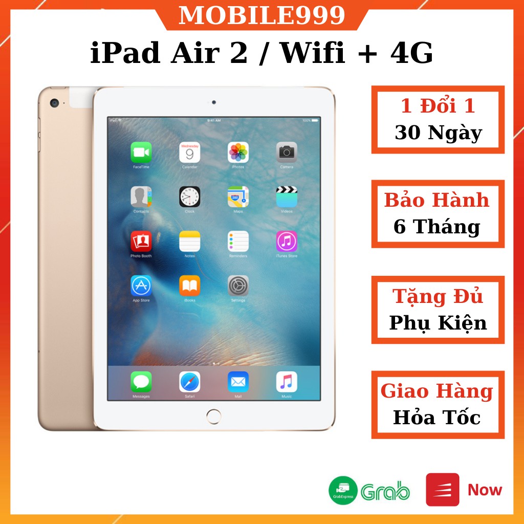 iPad Air 2 (Wifi + 4G) 16GB /32GB /64GB Chính Hãng - Zin Đẹp 99% - Máy mỏng - Màn đẹp - M0BILE999