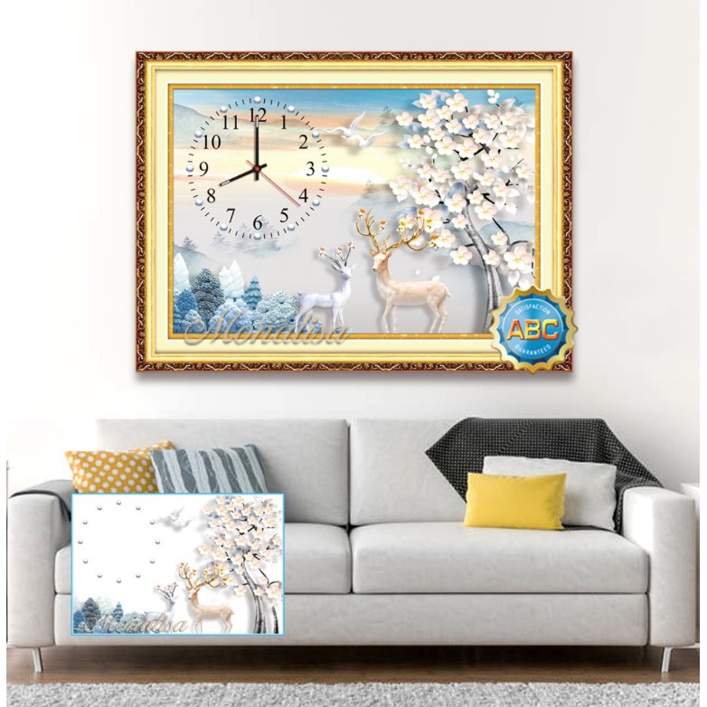 Tranh đính đá đồng hồ ina8191 70x50cm