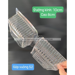 10 cái Hộp nhựa gập vuông nắp cao 52