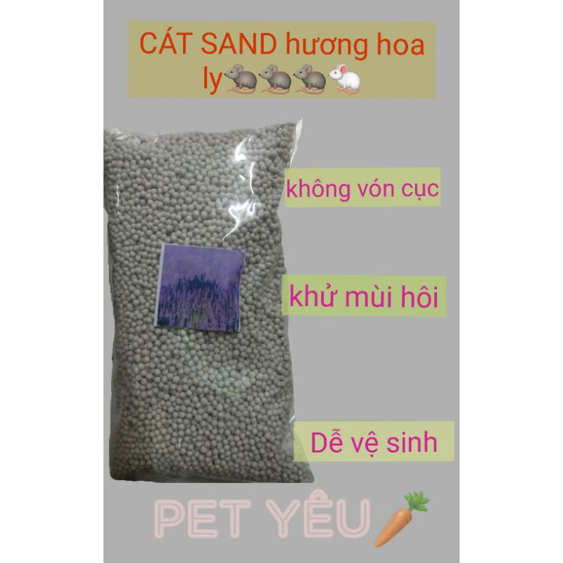 Cát sand hương hoa ly lót chuồng hamster 1 ký 🐀🐀🐁🐁