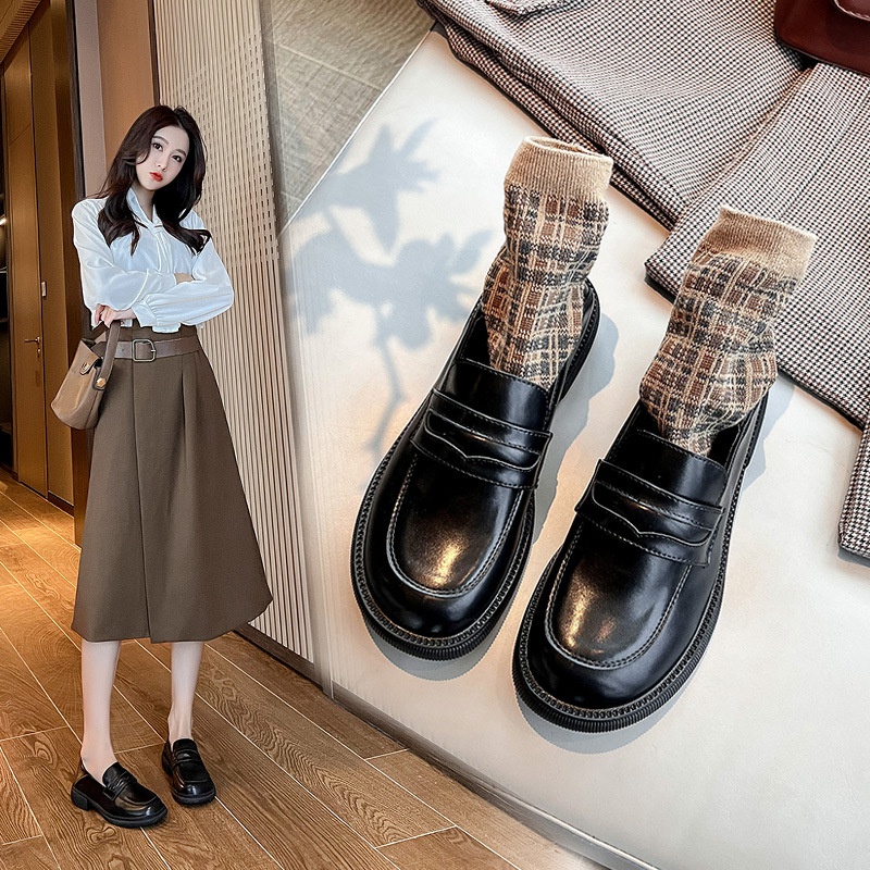 Giày Lười Da Phong Cách Anh Quốc Thời Trang Mùa Xuân 2022 Dành Cho Nữ