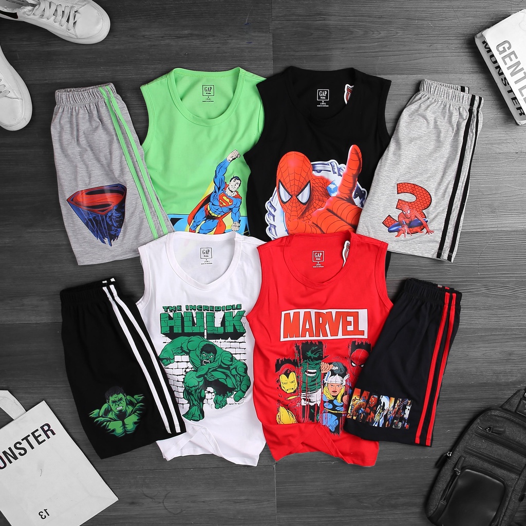 BỘ SÁT NÁCH ĐẠI GAP BÉ TRAI IN HÌNH 3D KHÔNG BÓC TRÓC 19-55KG (LINK 1)