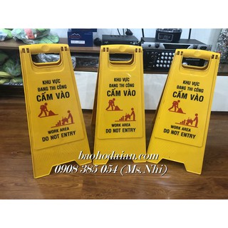 Biển cảnh báo sàn dạng gấp chữ A WORK AREA- khu vực đang thi công - hình thật- hàng sẵn
