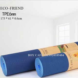 Thảm tập yoga tpe 2 lớp 6mm không túi cao cấp