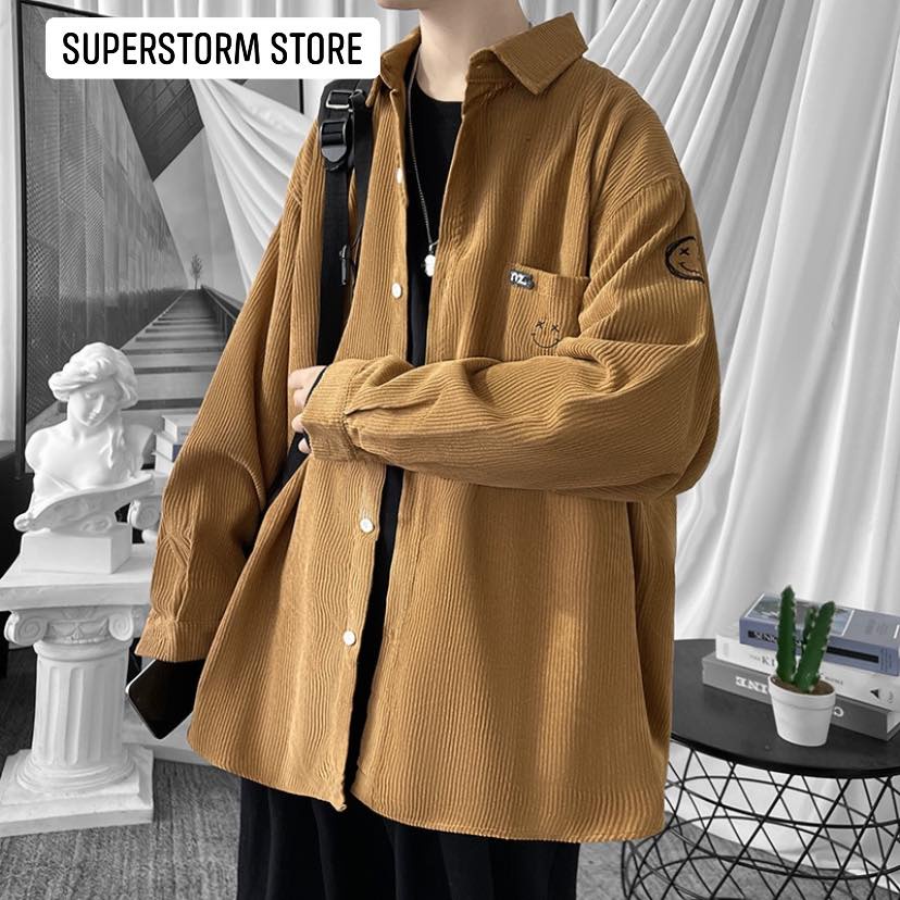 Sơ mi nhung tăm unisex nam nữ giá rẻ