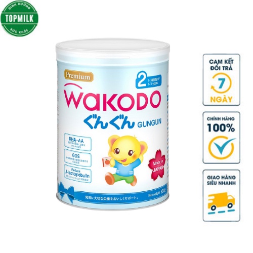 Sữa bột Wakodo Nhật Bản số 2 cho bé từ 1-3 tuổi