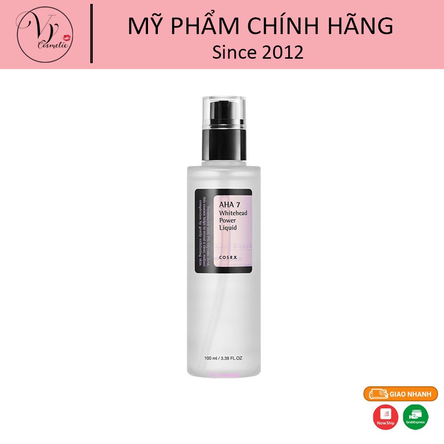 Tẩy Da Chết Hóa Học ngăn ngừa Mụn Đầu Trắng, Làm Trắng Da Cosrx AHA 7 Whitehead Power Liquid 100ml