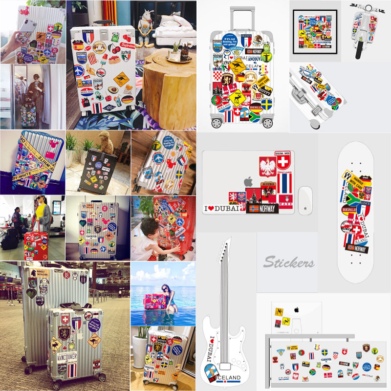 Set 50 miếng sticker graffiti chủ đề Giáng Sinh dán trang trí laptop/ván trượt/đàn guitar