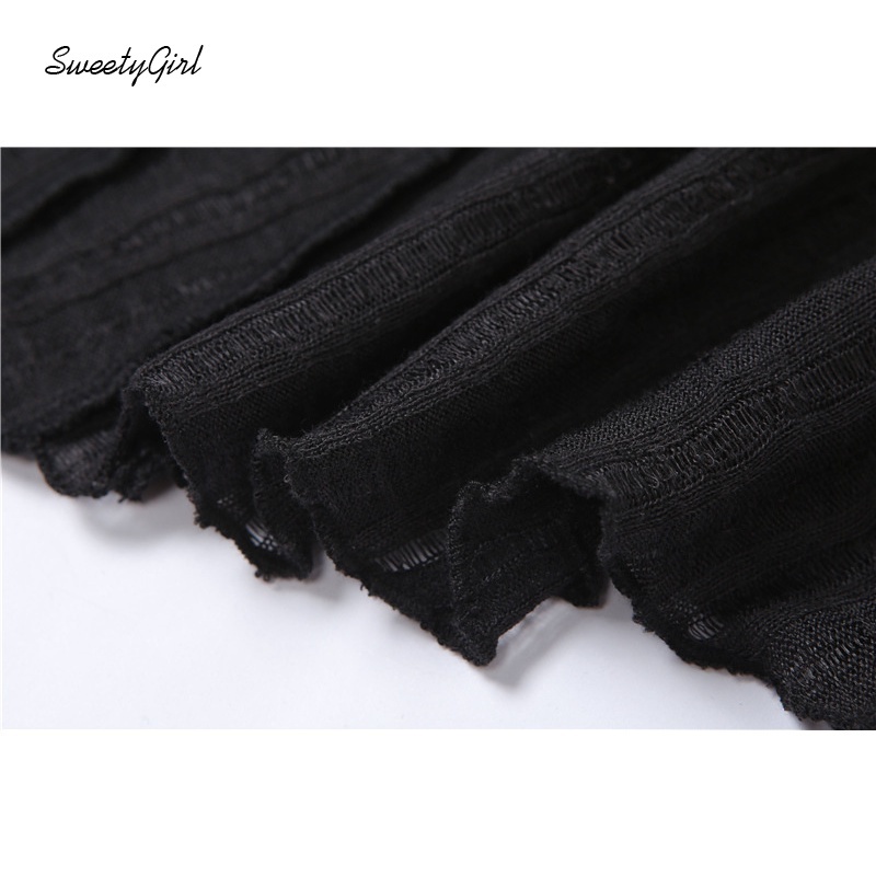 Áo croptop trễ vai tay dài màu trơn thời trang sành điệu dành cho nữ