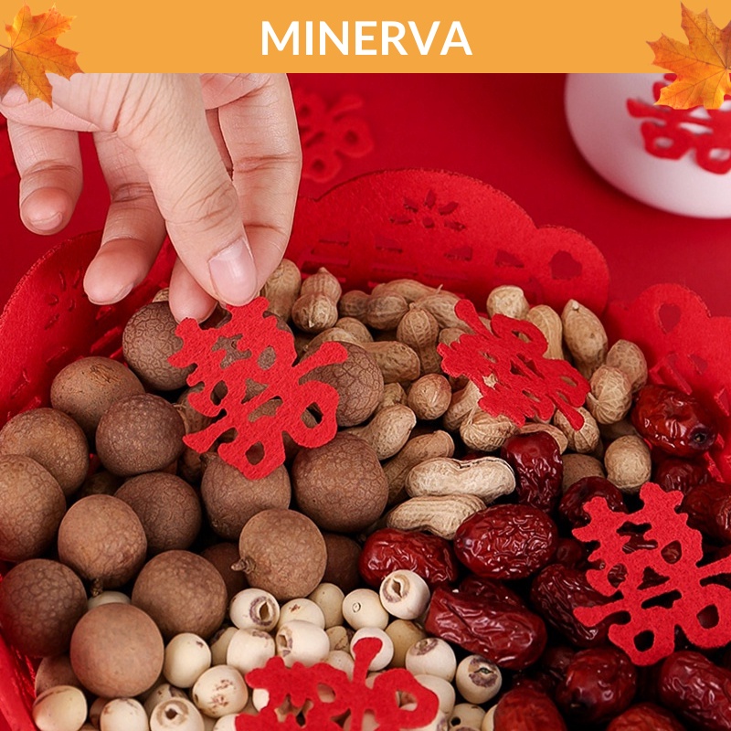 Chữ song hỷ mini bằng vải nỉ trang trí tiệc cưới nhiều mẫu đa dạng