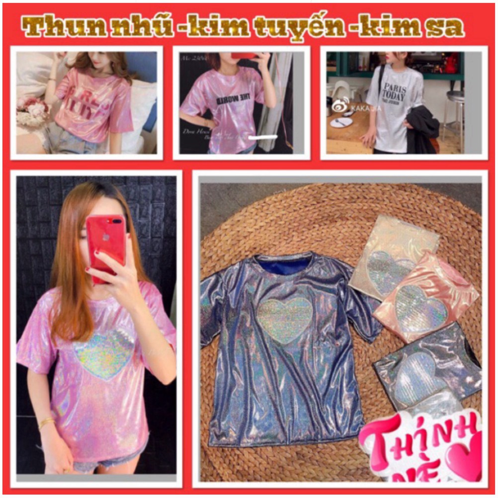 Áo thun nhũ kim tuyến - kim sa unisex thời trang nhiều màu nhiều kiểu form rộng hot trend 2020 [Hoàn X