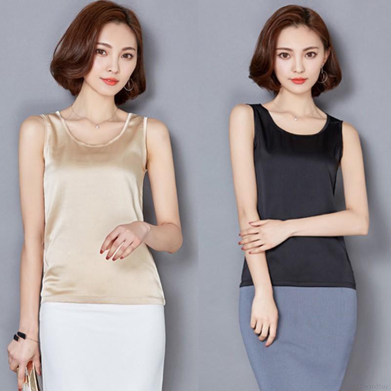 Áo Lụa Không Tay Màu Trơn Thời Trang Cho Nữ | BigBuy360 - bigbuy360.vn