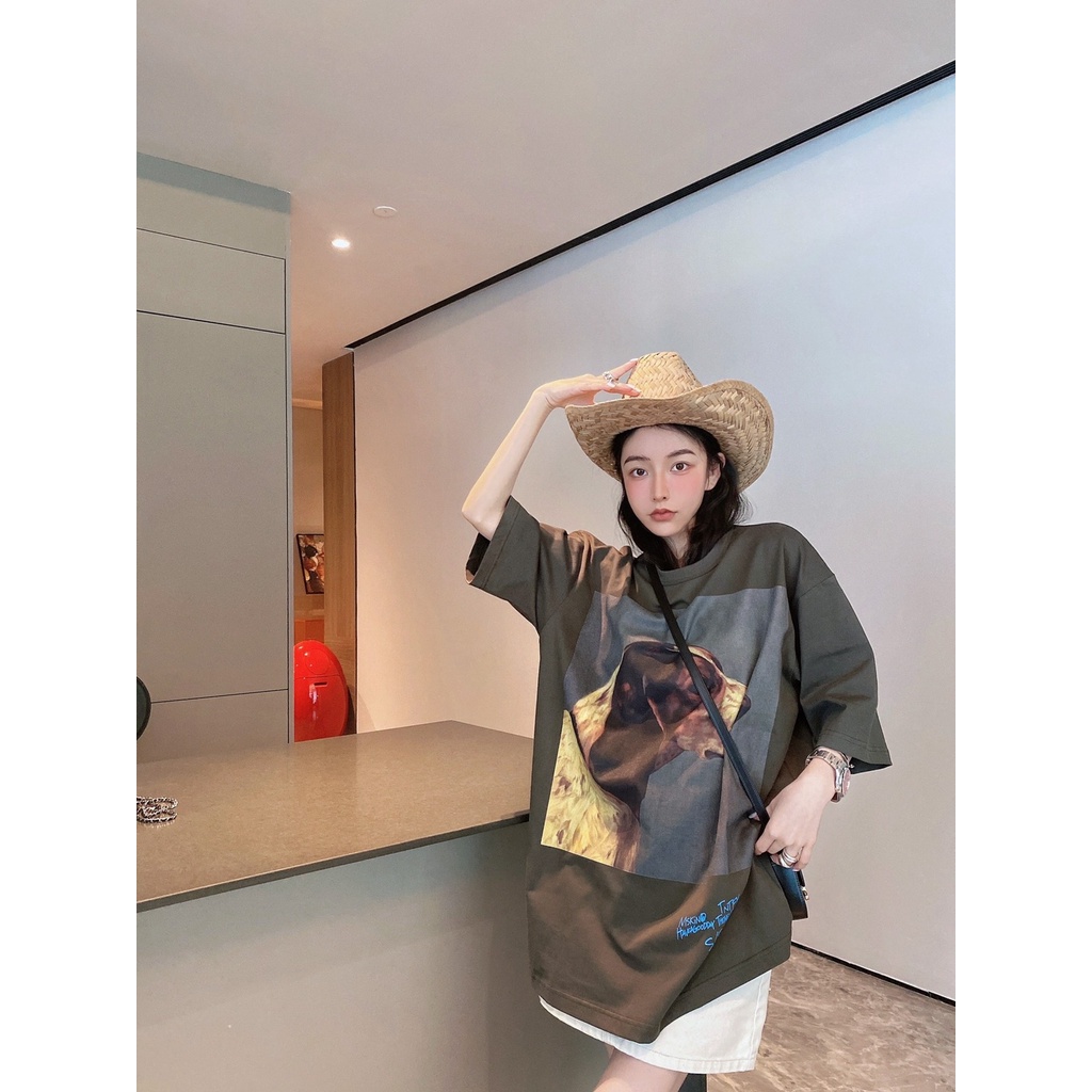 NRVP Áo Thun Nữ Oversize Cổ Tròn Thời Trang Hàn Quốc