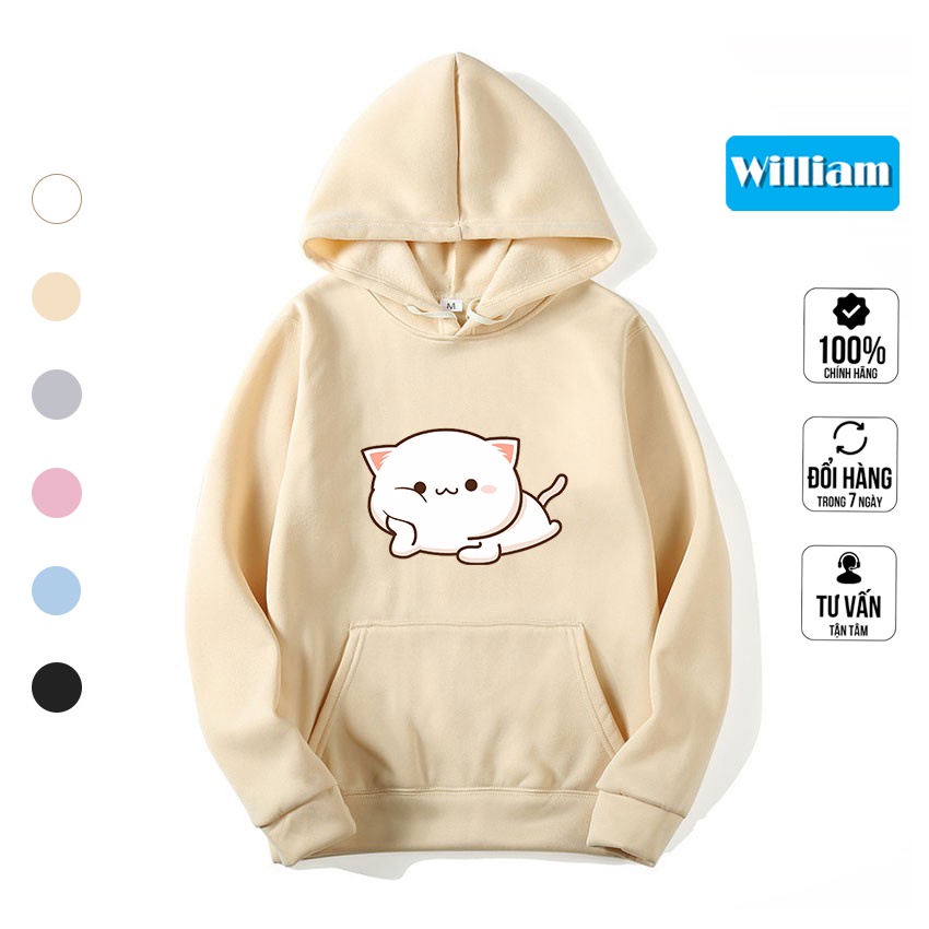 Áo hoodie nam nữ hình Mèo dễ thương chất nỉ bông dày dặn, in Pet cao cấp William - DS215