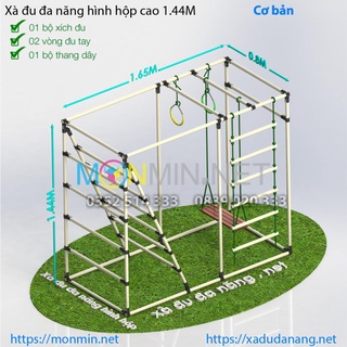 Xà đu đa năng Satech - Khung vận động cho bé - Hình hộp chữ nhật - Bộ cao 1.4m