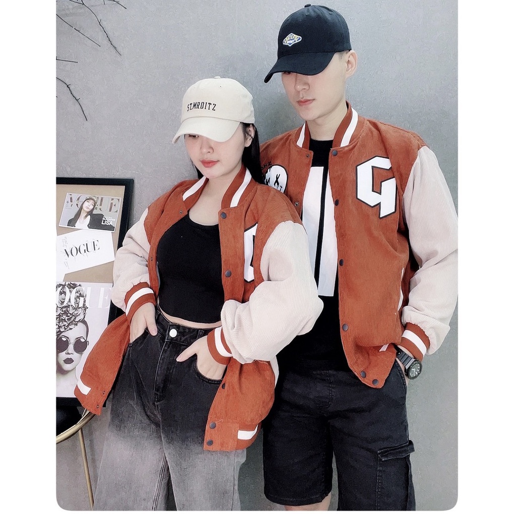 Áo khoác BOMBER Nam Nữ Unisex áo khoác nhung bomber cặp nam nữ fom rộng 2xl 3xl PHỐI MÀU SIÊU HOT
