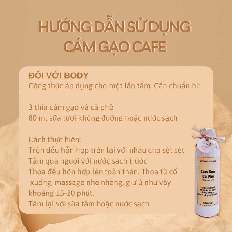 COMBO 10 CHAI CÁM GẠO CAFE NGUYÊN CHẤT ( Tẩy da chết - Ủ trắng - Mịn da )