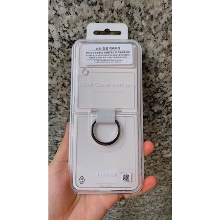 Chính hãng nguyên seal-Ốp nhựa trong Clear Cover with Ring cho Galaxy Z Flip3/Z Flip 3 5G