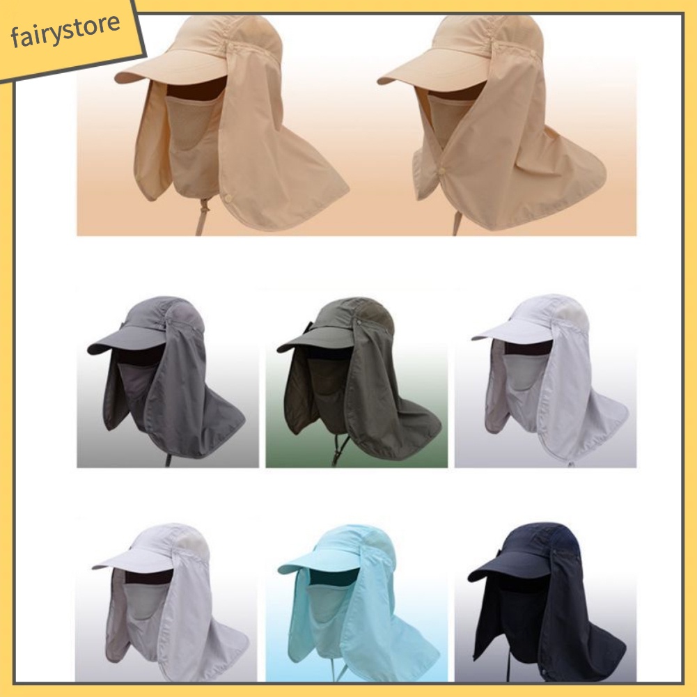 Mũ Vành Rộng Thiết Kế Có Khẩu Trang Che Mặt Và Cổ Chống Nắng Hiệu Quả