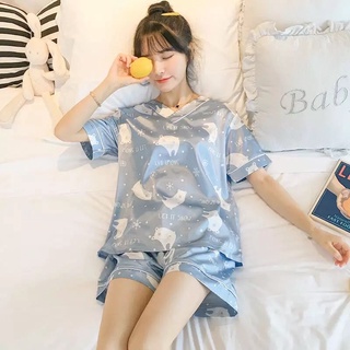 1️⃣ ✅ [QUÀ TẶNG] [Hình thật] [Bigsize 3XL-5XL] [SIÊU RẺ] Bộ đồ ngủ/ mặc nhà/ pyjama lụa đùi cổ tim