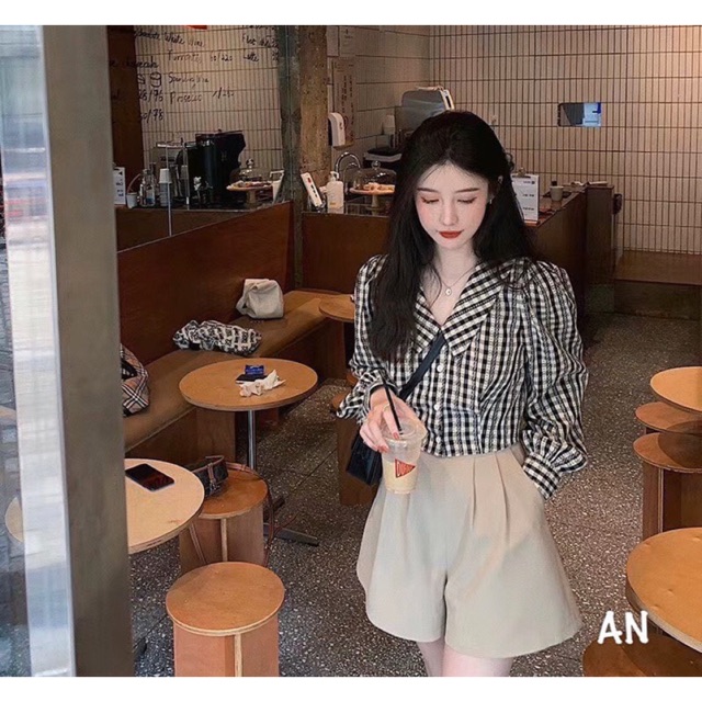 Sét croptop tay phồng