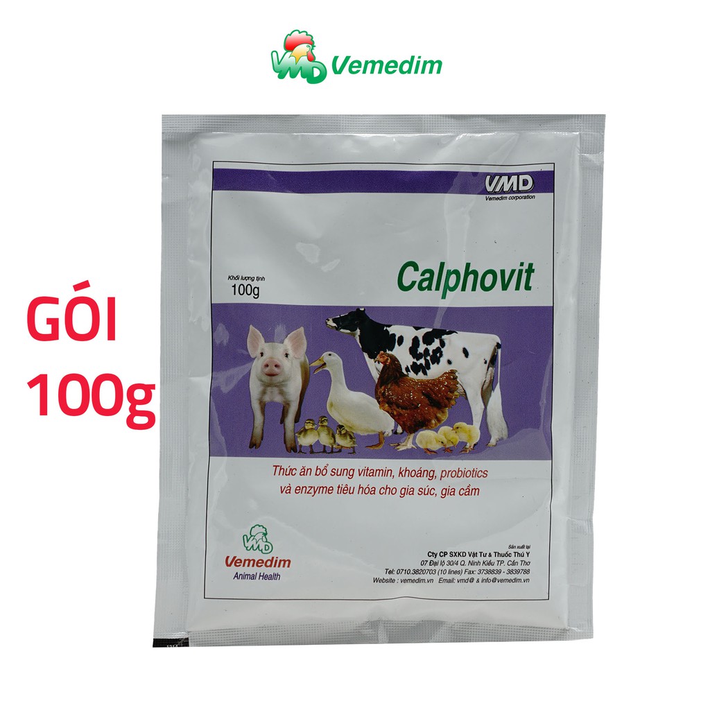 Vemedim Calphovit - Thức ăn bổ sung vitamin, khoáng .... enzyme tiêu hóa cho gia súc, gia cầm (gói 100g)
