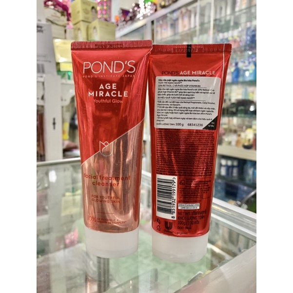sữa rửa mặt p.onds đỏ chống lão hoá -trắng da chai 100g