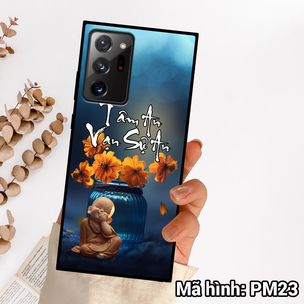 Ốp điện thoại Samsung NOTE 20/NOTE 20 ULTRA chất liệu KÍNH tráng gương in hình tâm an vạn sự an,ốp lưng bền đẹp