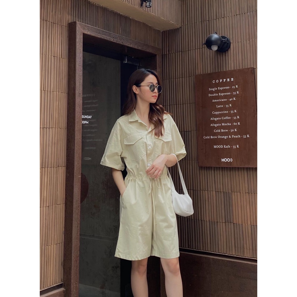 Jum cổ sơ mi túi ngực vải thô trơn form thụng đáng yêu full 4 màu | BigBuy360 - bigbuy360.vn