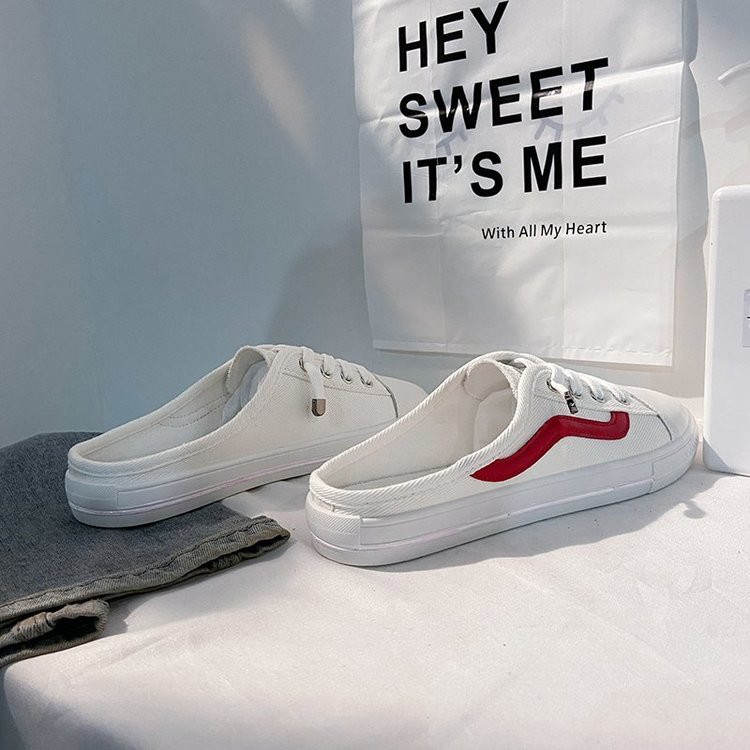 Dép Vải Canvas Đế Bằng Phối Ren Xinh Xắn Thời Trang Cho Nữ | BigBuy360 - bigbuy360.vn