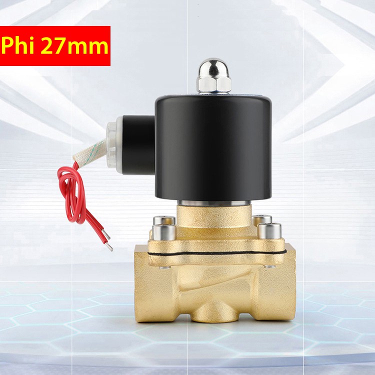 Van điện từ phi 27mm thường đóng, tự động đóng mở nước bằng điện 220v