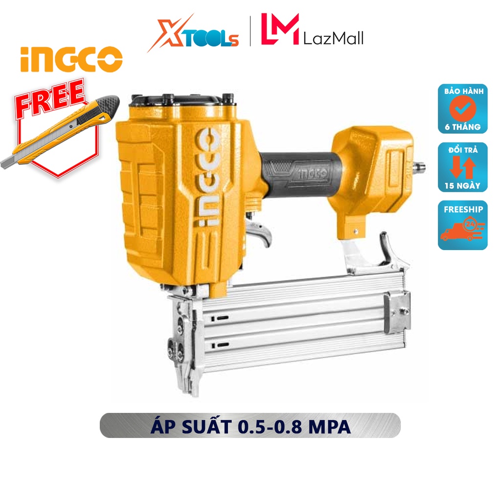 Máy bắn đinh bê tông INGCO ACN18641 | Súng bắn đinh hơi Khả năng chứa đinh 70 pcs, Chiều dài đinh 18-64mm  gắn đinh tườn