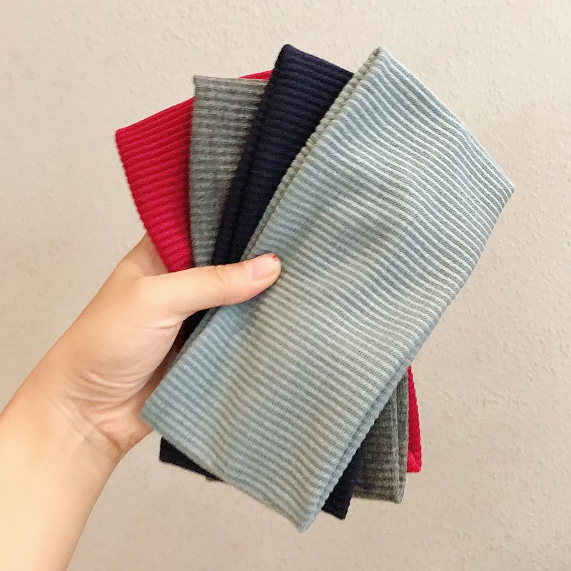 Băng Đô Dệt Kim Màu Trơn Co Giãn Phong Cách Thể Thao