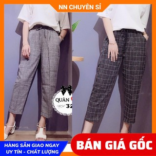 QUẦN BAGGY CARO LƯNG THUN NVH321 ⚡ẢNH THẬT⚡ QUẦN LỬNG NỮ