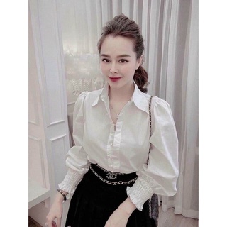 Áo sơ mi tay chun khuy ngọc
