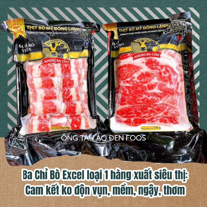 Ba chỉ bò mỹ excel 500gr