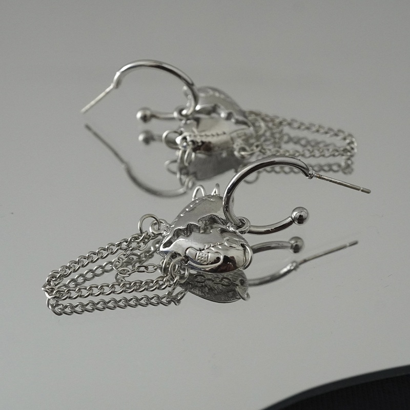 Bông tai dạng chuỗi hình trái tim cho nữ